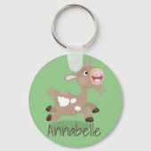 Mooie billy geit cartoon illustratie sleutelhanger (Voorkant)