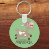 Mooie billy geit cartoon illustratie sleutelhanger (Voorkant)