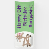 Mooie billy geit cartoon illustratie spandoek (Verticaal)