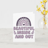 Mooie binnen en buiten Schattigee regenboog lavend Kaart (Gele Bloem)