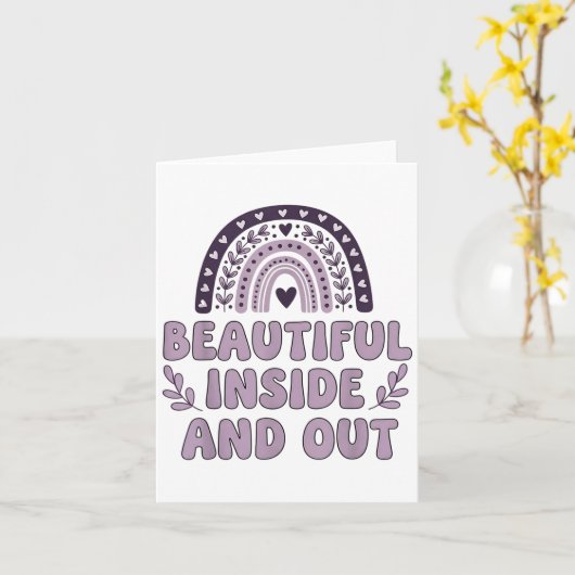 Mooie binnen en buiten Schattigee regenboog lavend Kaart (Gele Bloem)