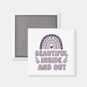 Mooie binnen en buiten Schattigee regenboog lavend Magneet (Voorkant / Achterkant)