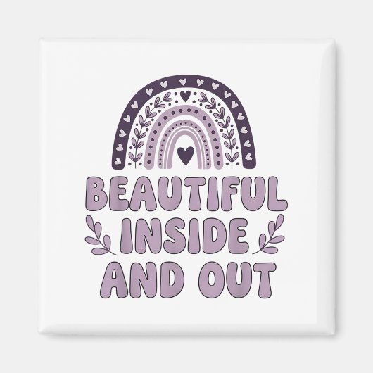 Mooie binnen en buiten Schattigee regenboog lavend Magneet (Voorkant)