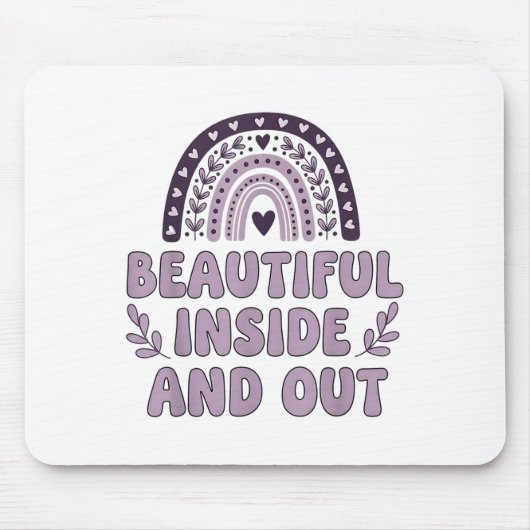 Mooie binnen en buiten Schattigee regenboog lavend Muismat (Voorkant)