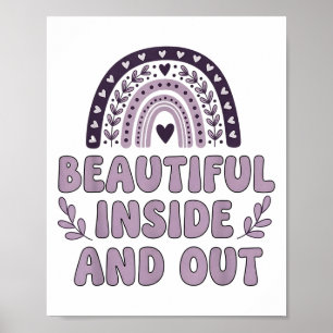 Mooie binnen en buiten Schattigee regenboog lavend Poster