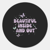 Mooie binnen en buiten Schattigee vlinderlavendel  Ronde Sticker (Voorkant)