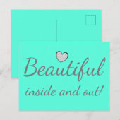 Mooie binnenkant en uit Cute Quote Turquoise Briefkaart (Voorkant / Achterkant)