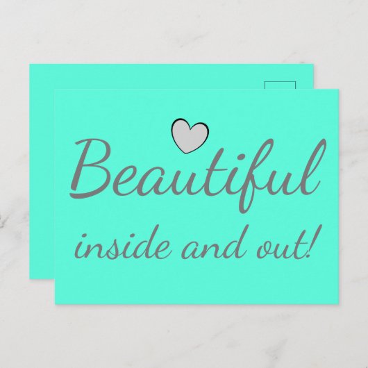 Mooie binnenkant en uit Cute Quote Turquoise Briefkaart (Voorkant / Achterkant)
