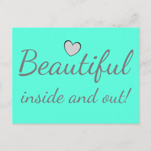 Mooie binnenkant en uit Cute Quote Turquoise Briefkaart