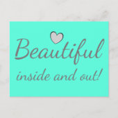 Mooie binnenkant en uit Cute Quote Turquoise Briefkaart (Voorkant)