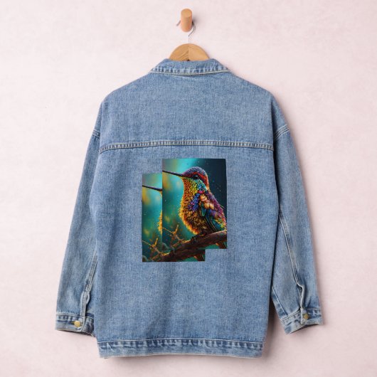 Mooie Bird Printed Denim jas Denim Jacket (Hangar)