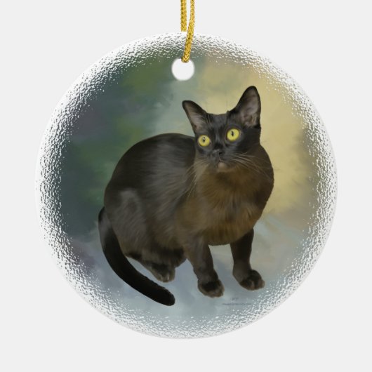 Mooie Birmese kat Keramisch Ornament (Voorkant)