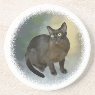 Mooie Birmese kat Zandsteen Onderzetter