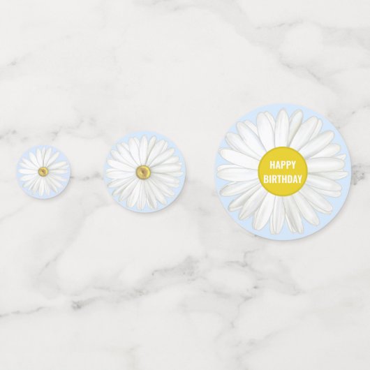 Mooie Birthday Daisy Flowers Confetti (Voorkanten)