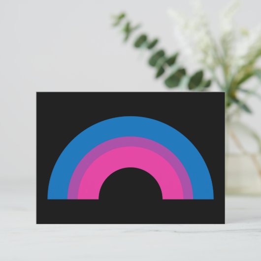 Mooie Bisexual Pride Rainbow Flag Black Kaart (Staand voorkant)