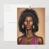 Mooie Black African Princess Woman Art Briefkaart (Voorkant / Achterkant)