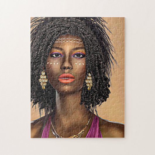 Mooie Black African Princess Woman Art Legpuzzel (Verticaal)