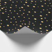 Mooie Black- en Gold Starry Sky Star-pattern Cadeaupapier (Hoek)