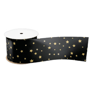 Mooie Black- en Gold Starry Sky Star-pattern Satijnen Lint