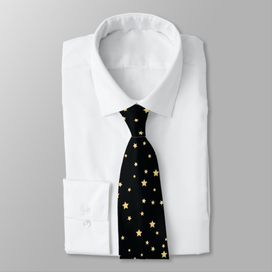 Mooie Black- en Gold Starry Sky Star-pattern Stropdas (Gebonden)