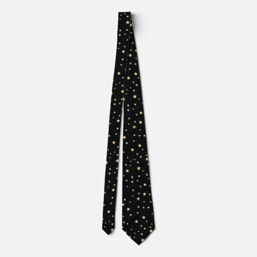 Mooie Black- en Gold Starry Sky Star-pattern Stropdas (Achterkant)