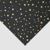 Mooie Black- en Gold Starry Sky Star-pattern Tissuepapier (Detail)