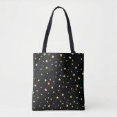 Mooie Black- en Gold Starry Sky Star-pattern Tote Bag (Voorkant)