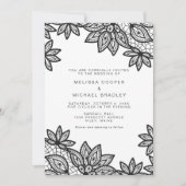 Mooie Black Lace bruiloft met QR Code RSVP Kaart (Voorkant)