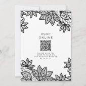 Mooie Black Lace bruiloft met QR Code RSVP Kaart (Achterkant)