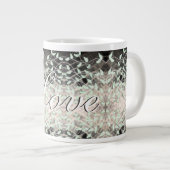 Mooie blad Mok met groen en zwart (Voorkant rechts)