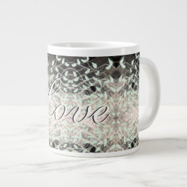 Mooie blad Mok met groen en zwart