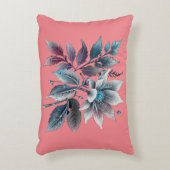 Mooie bladeren en bloemen accent kussen (Voorkant(Verticaal))