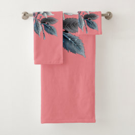 Mooie bladeren en bloemen bad handdoek