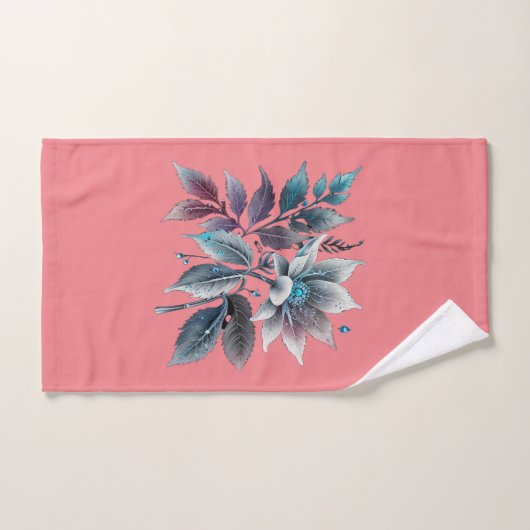 Mooie bladeren en bloemen bad handdoek (Handdoek)
