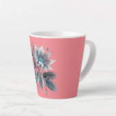 Mooie bladeren en bloemen latte mok (Rechterhoek)