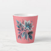 Mooie bladeren en bloemen latte mok (Voorkant)