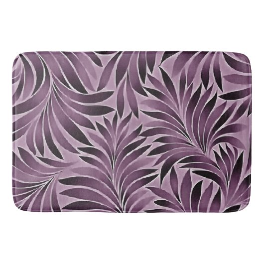 Mooie bladeren in het Paars van Eggplant Badmat (Voorkant)