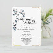 Mooie bladeren met gouden rand trouwkaart kaart (Staand voorkant)