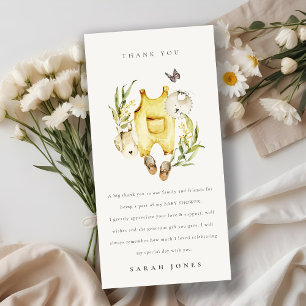 Mooie Bladerige Gebladerte Gele Kleren Baby Shower Bedankkaart