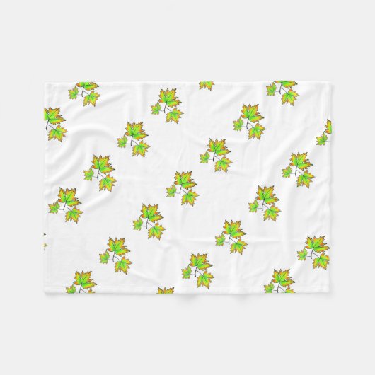Mooie bladpatroon groen geel rood Esdodenbladeren Fleece Deken (Voorkant (Horizontaal))
