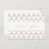 Mooie bladpatroon platte bedankkaart (Voorkant / Achterkant)