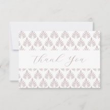 Mooie bladpatroon platte bedankkaart