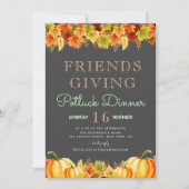 Mooie bladverzorging thanksgiving potluck dinerfee kaart (Voorkant)