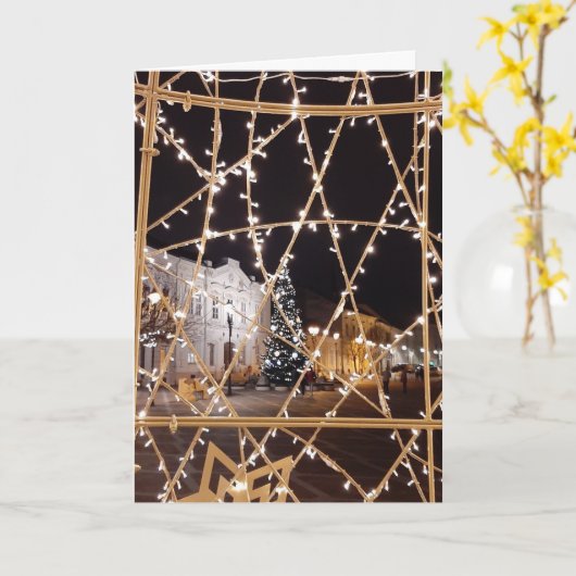 Mooie blanco kerstkaart kaart (Gele Bloem)