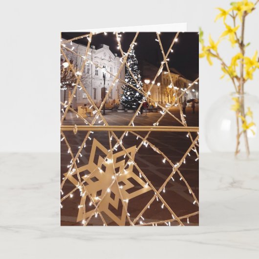 Mooie blanco kerstkaart kaart (Gele Bloem)