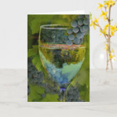 Mooie blanco wijn kunst notitiekaarten (Gele Bloem)