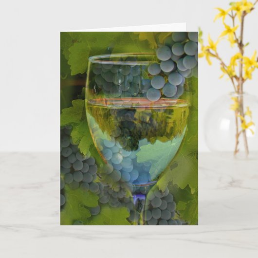 Mooie blanco wijn kunst notitiekaarten (Gele Bloem)