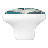 Mooie blauw blauwgroen offwhite parel geïnspireerd keramische knop (Zijkant)