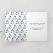 Mooie blauw bloemenjurk Vrijgezellenfeest Bedankkaart (Binnen)