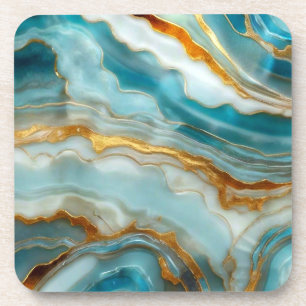 Mooie blauw en gouden stenen look Onderzetters